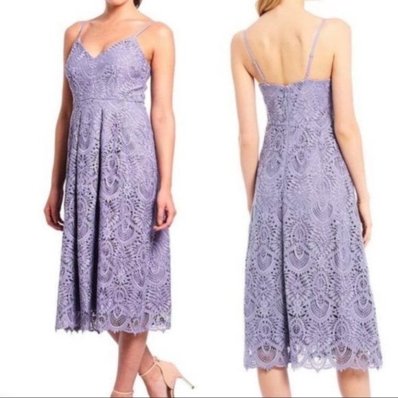 Gianni Bini Dresses & Skirts - Gianni Bini Purple Lace Midi Dress
